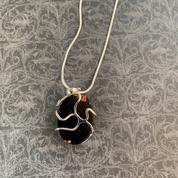 Black Mexican Jelly Opal in Silver Setting - Picture 4 of 6